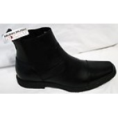 NUNN BUSH NXXT LEROY Black Leather Casual Dress Ankle Boots Cap Toe Size 13 M